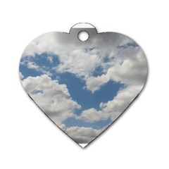 Breezy Clouds In The Sky Dog Tag Heart (two Sides)