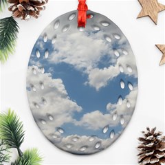 Breezy Clouds In The Sky Oval Filigree Ornament (2-side) 