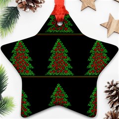 Christmas Trees Pattern Ornament (star) 