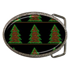 Christmas Trees Pattern Belt Buckles by Valentinaart