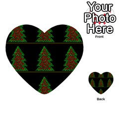 Christmas Trees Pattern Multi-purpose Cards (heart)  by Valentinaart