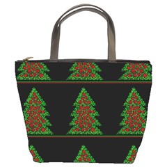 Christmas Trees Pattern Bucket Bags by Valentinaart