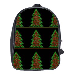 Christmas Trees Pattern School Bags(large)  by Valentinaart