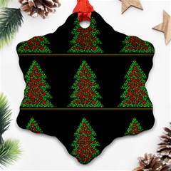 Christmas Trees Pattern Snowflake Ornament (2-side)