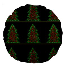 Christmas Trees Pattern Large 18  Premium Round Cushions by Valentinaart