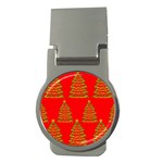 Christmas trees red pattern Money Clips (Round)  Front