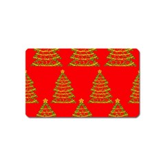 Christmas Trees Red Pattern Magnet (name Card) by Valentinaart