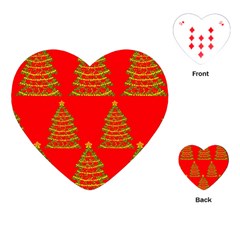 Christmas Trees Red Pattern Playing Cards (heart) 