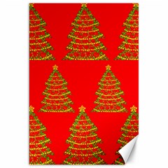 Christmas Trees Red Pattern Canvas 20  X 30   by Valentinaart