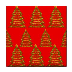 Christmas Trees Red Pattern Face Towel by Valentinaart