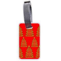 Christmas Trees Red Pattern Luggage Tags (one Side)  by Valentinaart