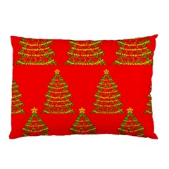 Christmas Trees Red Pattern Pillow Case (two Sides) by Valentinaart