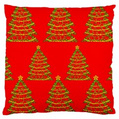 Christmas Trees Red Pattern Large Cushion Case (two Sides)