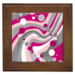 Magenta, Pink And Gray Design Framed Tiles