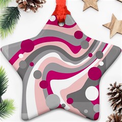 Magenta, Pink And Gray Design Ornament (star) 