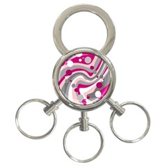 Magenta, Pink And Gray Design 3-ring Key Chains by Valentinaart