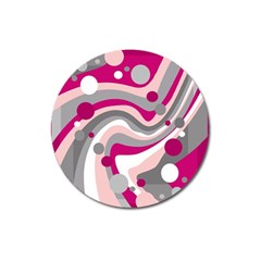 Magenta, Pink And Gray Design Magnet 3  (round) by Valentinaart