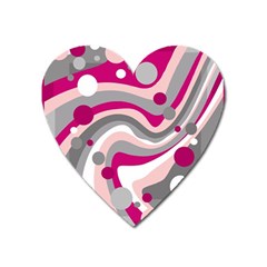 Magenta, Pink And Gray Design Heart Magnet