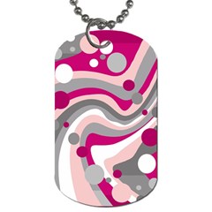 Magenta, Pink And Gray Design Dog Tag (two Sides)