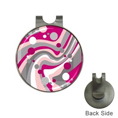 Magenta, Pink And Gray Design Hat Clips With Golf Markers