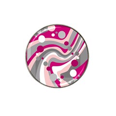 Magenta, Pink And Gray Design Hat Clip Ball Marker (4 Pack)