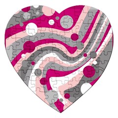 Magenta, Pink And Gray Design Jigsaw Puzzle (heart)