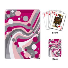 Magenta, Pink And Gray Design Playing Card