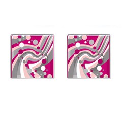 Magenta, Pink And Gray Design Cufflinks (square) by Valentinaart