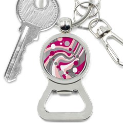 Magenta, Pink And Gray Design Bottle Opener Key Chains