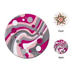 Magenta, Pink And Gray Design Playing Cards (round)  by Valentinaart