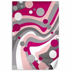 Magenta, Pink And Gray Design Canvas 12  X 18  