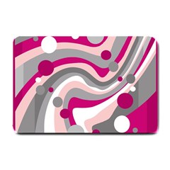 Magenta, Pink And Gray Design Small Doormat  by Valentinaart