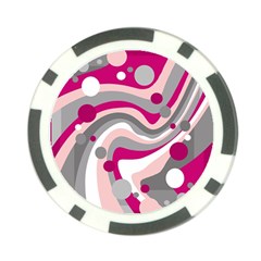 Magenta, Pink And Gray Design Poker Chip Card Guards