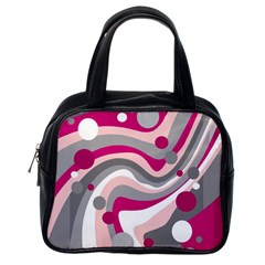 Magenta, Pink And Gray Design Classic Handbags (one Side)