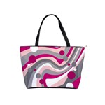 Magenta, pink and gray design Shoulder Handbags Front