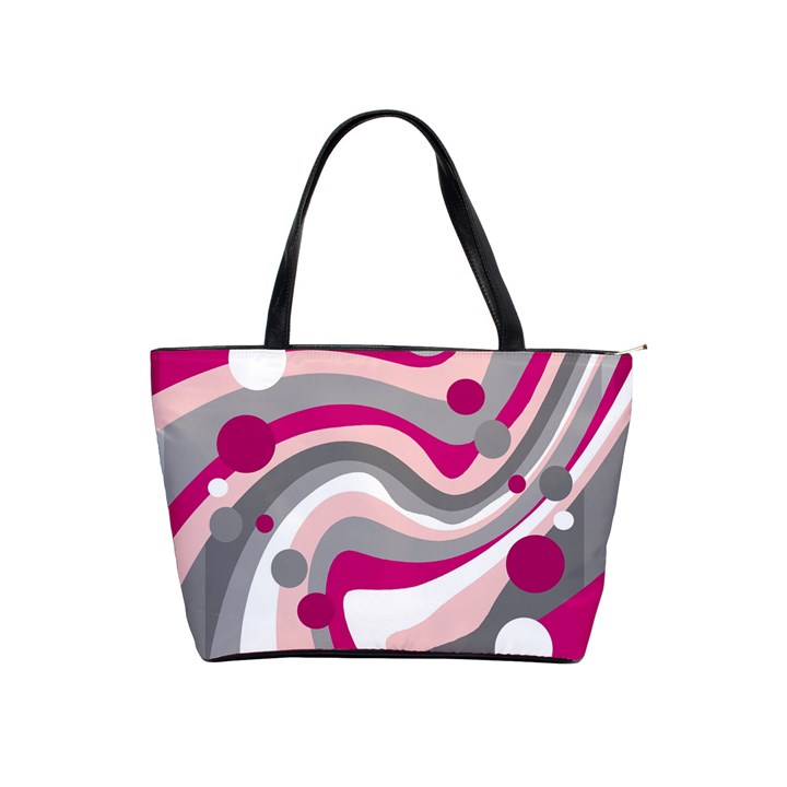 Magenta, pink and gray design Shoulder Handbags