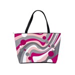 Magenta, pink and gray design Shoulder Handbags Back