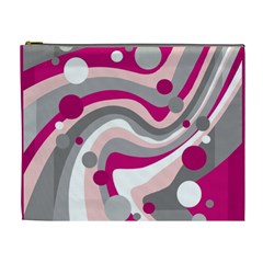 Magenta, Pink And Gray Design Cosmetic Bag (xl)