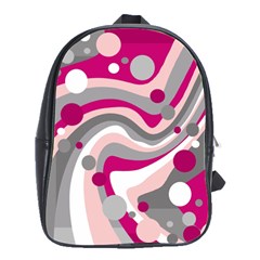 Magenta, Pink And Gray Design School Bags(large) 