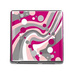 Magenta, Pink And Gray Design Memory Card Reader (square)