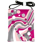 Magenta, pink and gray design Shoulder Sling Bags Front