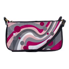 Magenta, Pink And Gray Design Shoulder Clutch Bags by Valentinaart