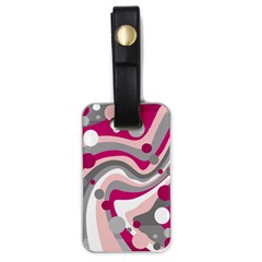 Magenta, Pink And Gray Design Luggage Tags (one Side)  by Valentinaart