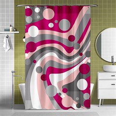 Magenta, Pink And Gray Design Shower Curtain 48  X 72  (small) 