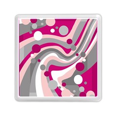 Magenta, Pink And Gray Design Memory Card Reader (square) 