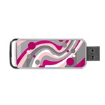 Magenta, pink and gray design Portable USB Flash (One Side) Front