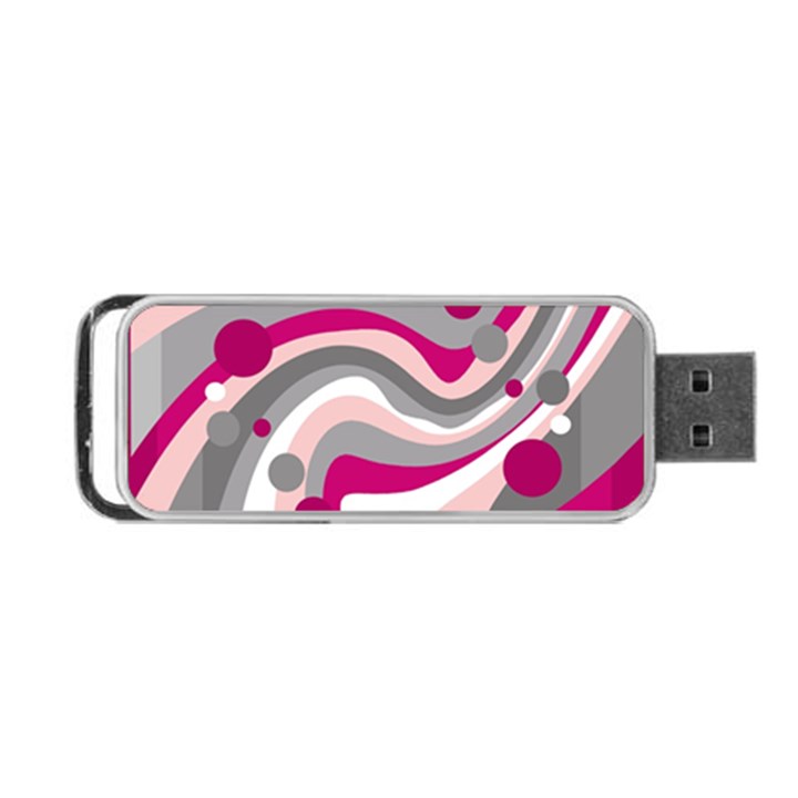 Magenta, pink and gray design Portable USB Flash (One Side)