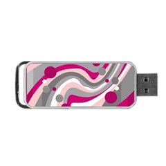 Magenta, Pink And Gray Design Portable Usb Flash (two Sides) by Valentinaart