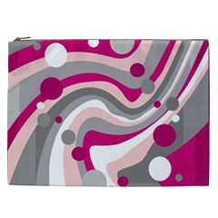 Magenta, Pink And Gray Design Cosmetic Bag (xxl) 