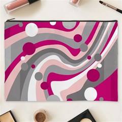 Magenta, Pink And Gray Design Cosmetic Bag (xxxl) 